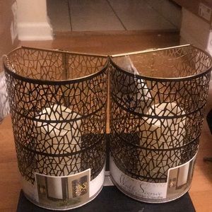 Gold Wall sconce with led timer candle set